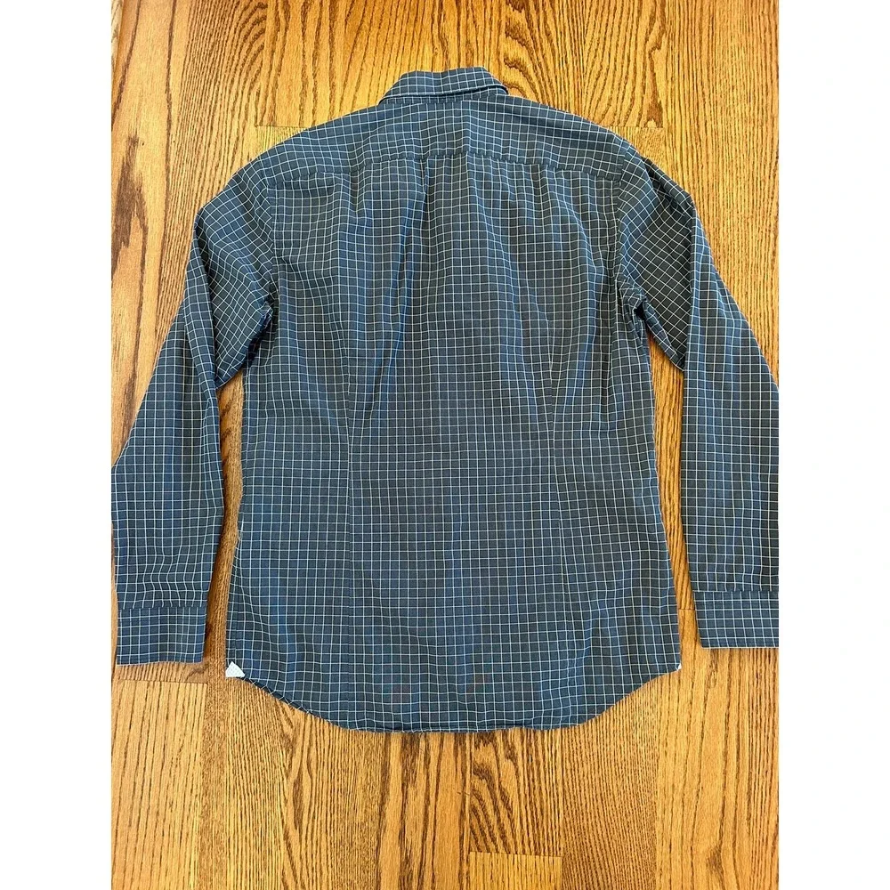 Banana Republic Man's Dress Shirt Plaid Size M Supima Cotton Button Up